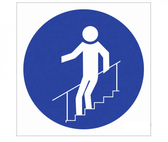 фото Знак М-24 (Во время движения по лестнице необходимо держаться за поручни)
