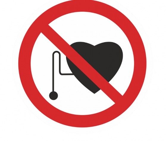 фото Знак P-11 (Запрещается работа (присутствие) людей со стимуляторами сердечной деятельности)